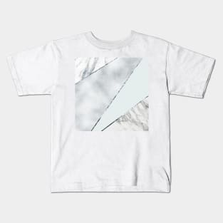 Sparkling ice silver with grey marble Kids T-Shirt